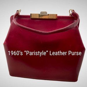 VIntage 1960's "Paristyle" Red Leather Satchel